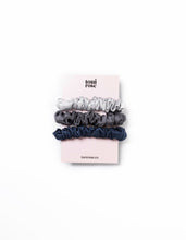 Load image into Gallery viewer, Mini Silk Scrunchie Trio By Tr ($30 Value) Midnight Scrunchies
