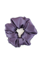 Load image into Gallery viewer, Aubergine satin scrunchies by TR
