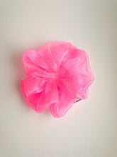 Load image into Gallery viewer, Organza Dreamy Scrunchie By Tr Neon Pink Scrunchies
